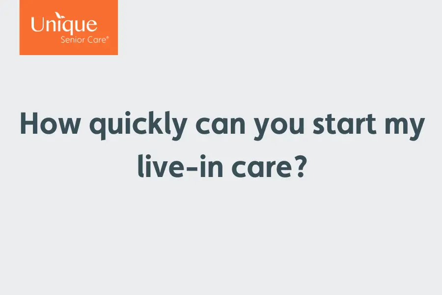 Video cover image with text How quickly can you start my live in care?