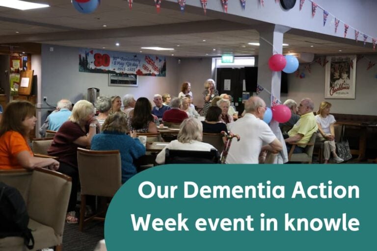 Cover image showing attendees at the dementia support event for dementia action week in Knowle.