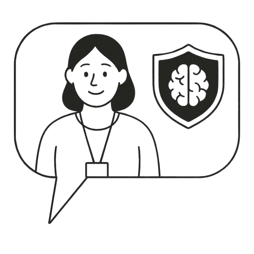 person and brain illustration