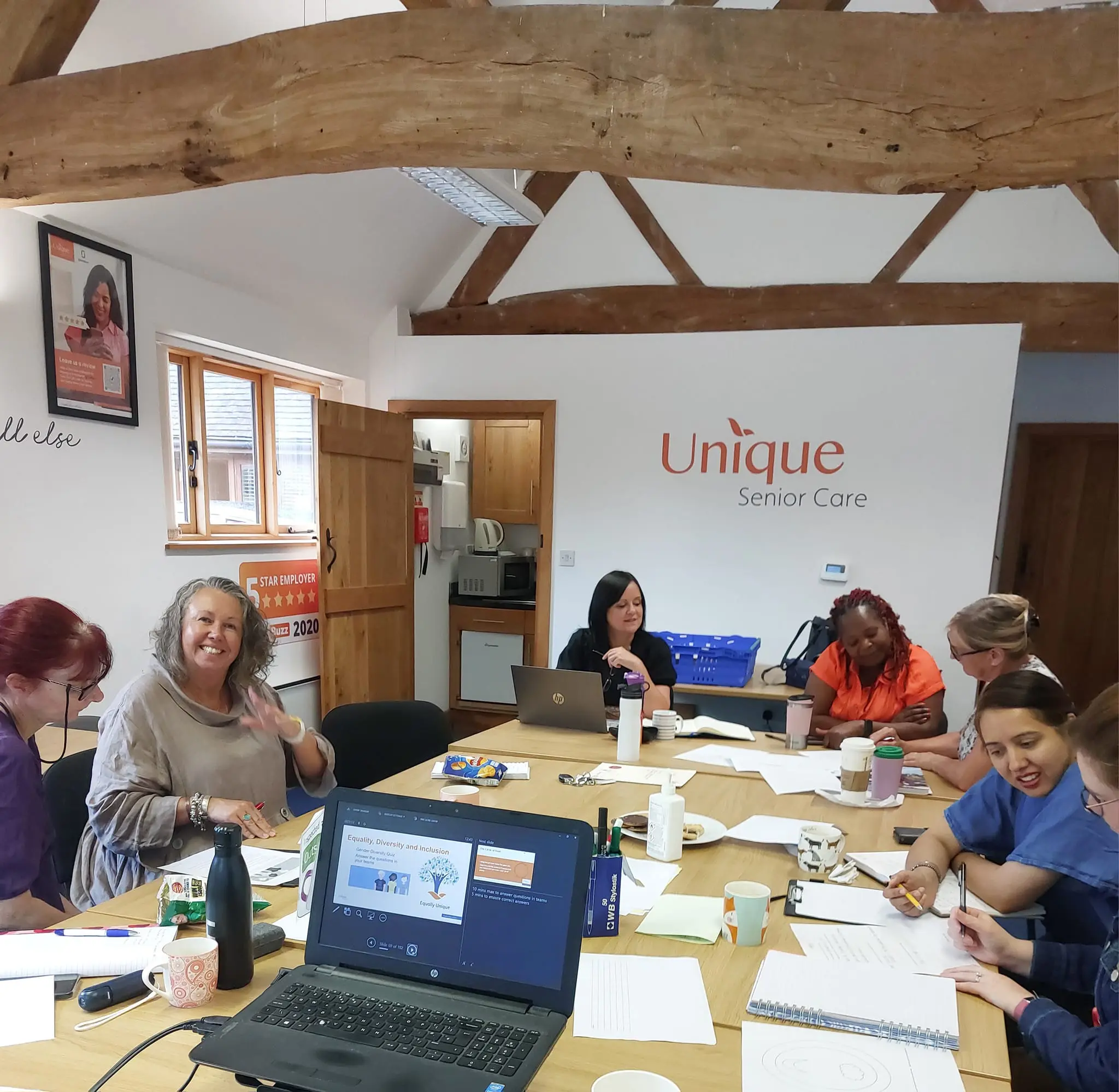 Helena during a manager training session