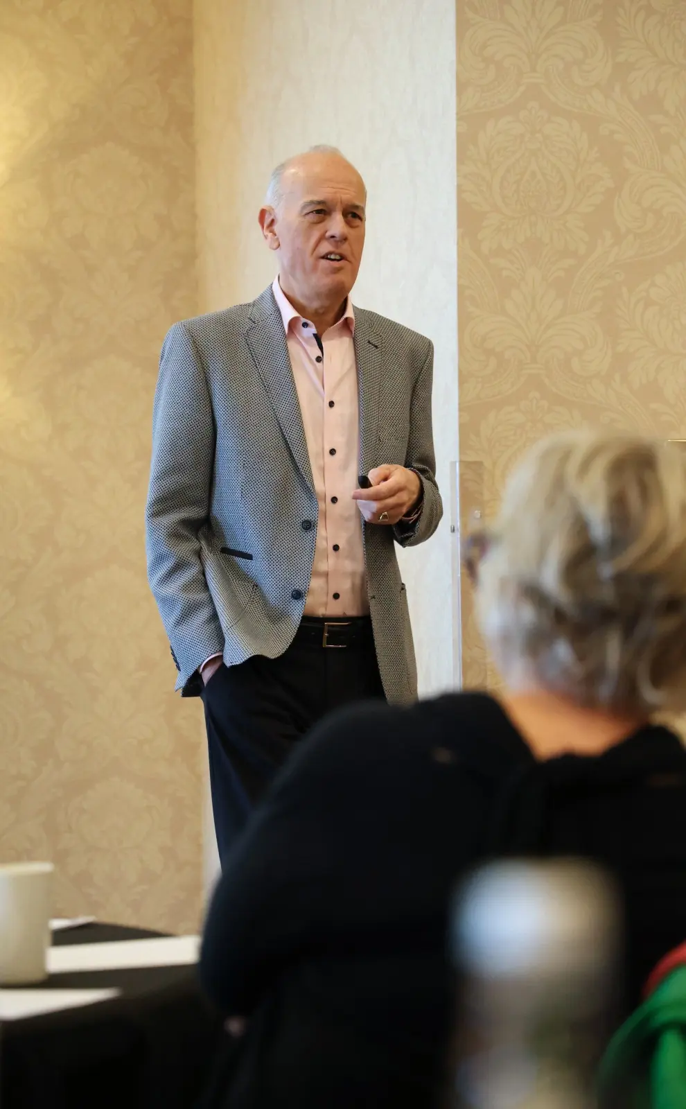 Philip Wright-howarth speaking at a company event