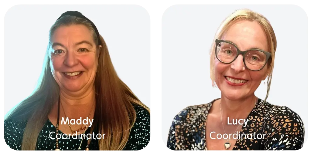 Lucy and Maddy, coordinators of the Leamington Spa and Kenilworth memory cafe