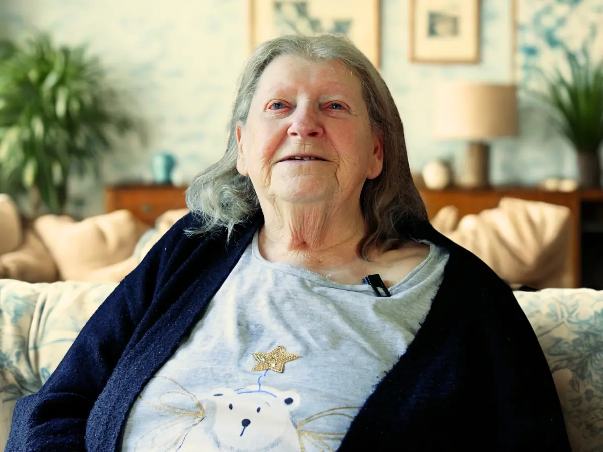 Unique Senior Care client, Elizabeth sat in her home