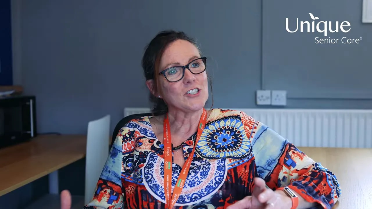 Nikki speaking in a video about calm, confident home care and helping clients feel safe and at ease