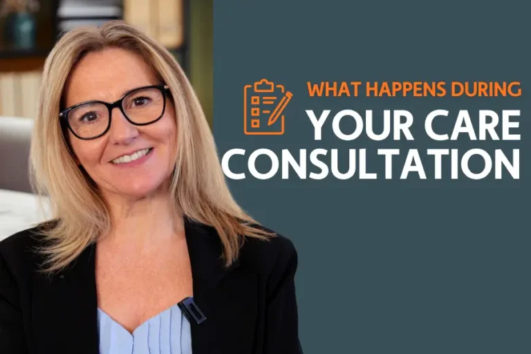 New Clients Manager, Claire Ramos, smiling at the camera, overlayed with the text 'what happens during a home are consultation'