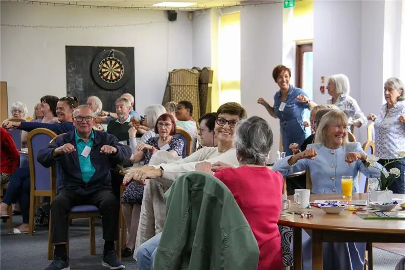Solihull Memory cafe attendees celebrating at the cafes first birthday
