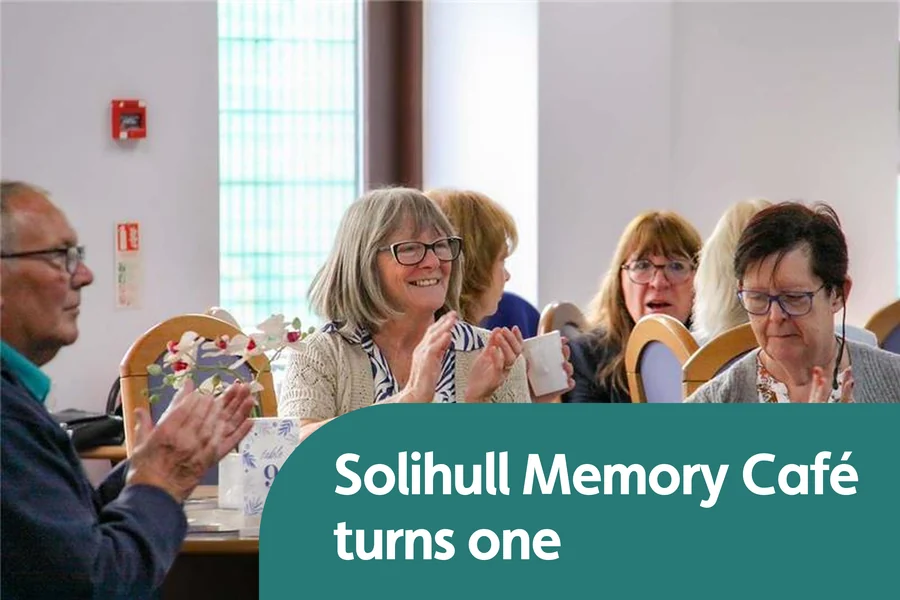Members at the Solihull memory café celebrating its first birthday
